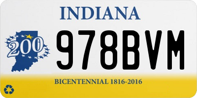 IN license plate 978BVM