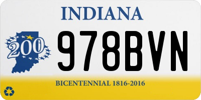 IN license plate 978BVN
