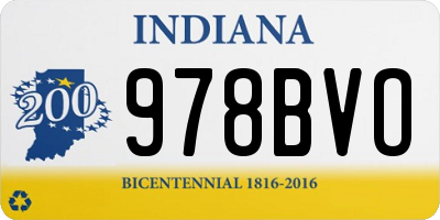 IN license plate 978BVO