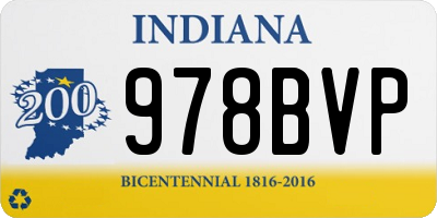 IN license plate 978BVP
