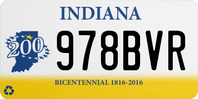IN license plate 978BVR