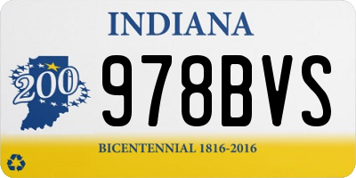 IN license plate 978BVS