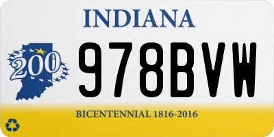 IN license plate 978BVW