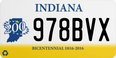 IN license plate 978BVX