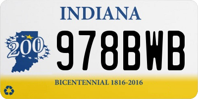 IN license plate 978BWB