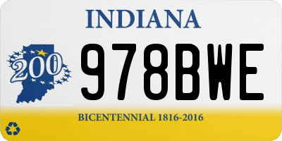 IN license plate 978BWE