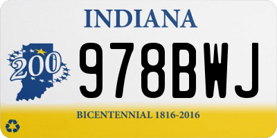 IN license plate 978BWJ