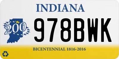 IN license plate 978BWK