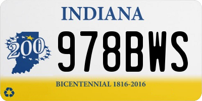 IN license plate 978BWS
