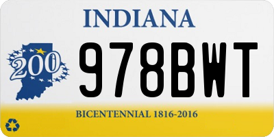 IN license plate 978BWT