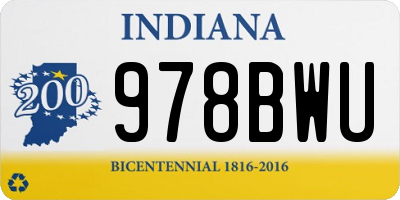 IN license plate 978BWU