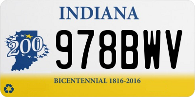 IN license plate 978BWV