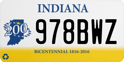 IN license plate 978BWZ