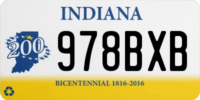 IN license plate 978BXB