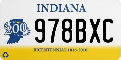 IN license plate 978BXC