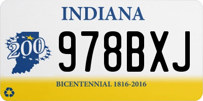 IN license plate 978BXJ