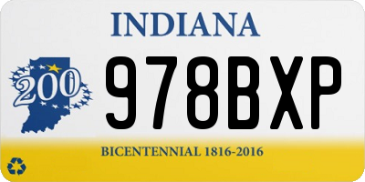 IN license plate 978BXP