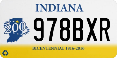 IN license plate 978BXR