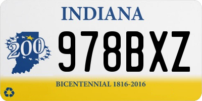 IN license plate 978BXZ