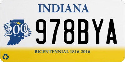 IN license plate 978BYA