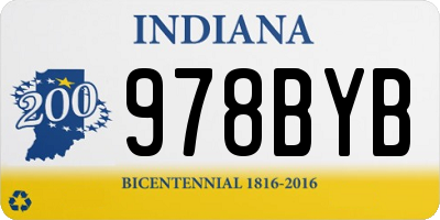 IN license plate 978BYB