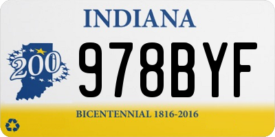 IN license plate 978BYF