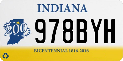 IN license plate 978BYH
