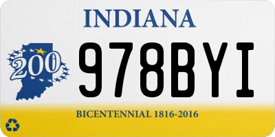 IN license plate 978BYI