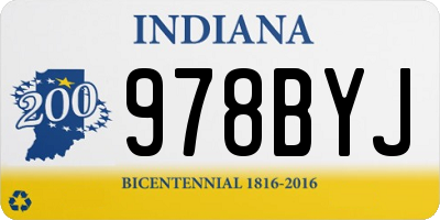 IN license plate 978BYJ