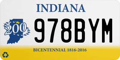 IN license plate 978BYM