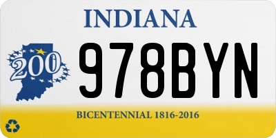 IN license plate 978BYN