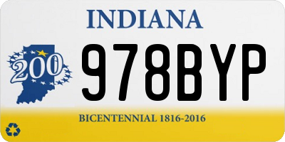 IN license plate 978BYP