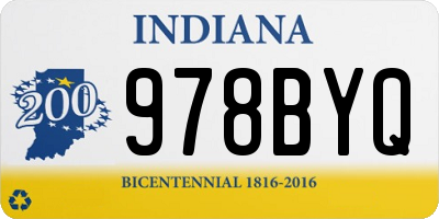 IN license plate 978BYQ