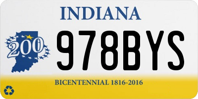IN license plate 978BYS