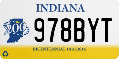 IN license plate 978BYT