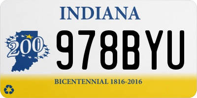 IN license plate 978BYU