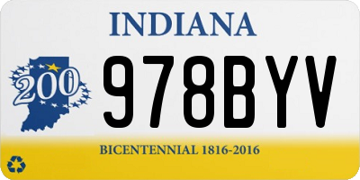 IN license plate 978BYV