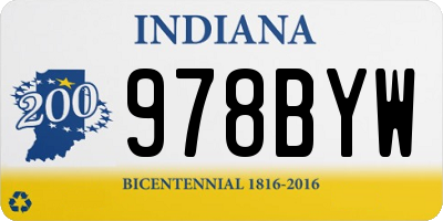 IN license plate 978BYW