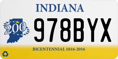IN license plate 978BYX