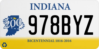 IN license plate 978BYZ
