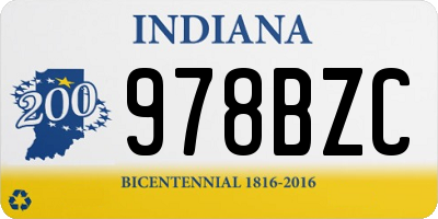 IN license plate 978BZC