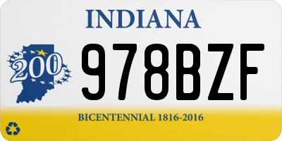 IN license plate 978BZF