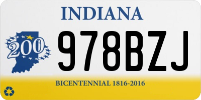IN license plate 978BZJ