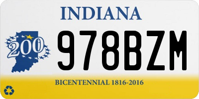 IN license plate 978BZM