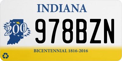 IN license plate 978BZN