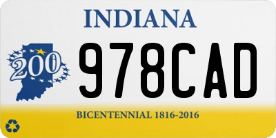 IN license plate 978CAD