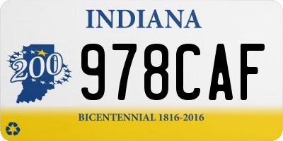 IN license plate 978CAF