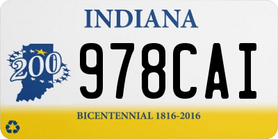 IN license plate 978CAI