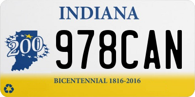 IN license plate 978CAN