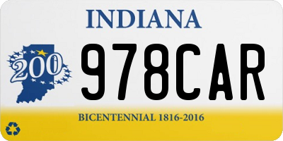 IN license plate 978CAR